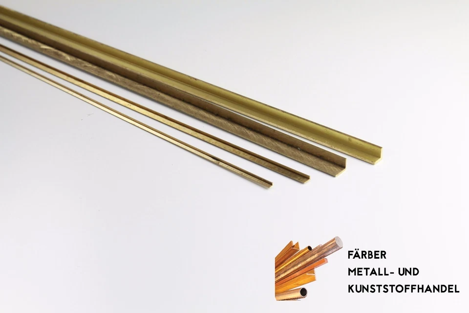 Messing Winkel Profil 3x3x0,45 mm / Länge 500mm / CuZn43Pb2Al (MS56)  - Bild 1 von 1