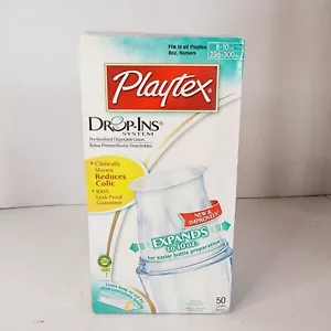 Playtex Drop Ins Bottle Liners 8-10 Ounces 50 Ct NEW Sealed - Picture 1 of 4