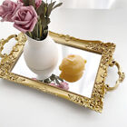 Decorative Tray Oval Round Gold Mirror Glass Display Plate Candle Holder Perfume