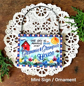 Mini Letrero GRAMMIE GRAMPIE Familiares Madera Adorno Decoración Regalo para todos los días - Imagen 1 de 4