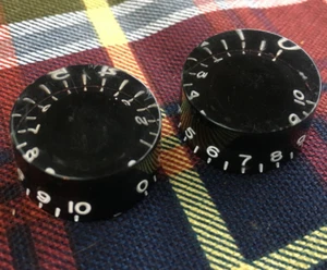 Two Black Gibson Les Paul Guitar Speed Knobs~ SG, ES, Custom Shop, 2, Pair - Picture 1 of 3
