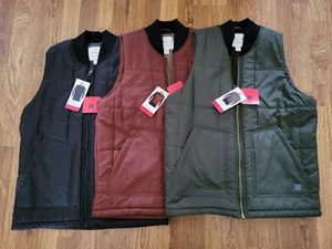 Wetterfeste Vintage Herren Fleece gefütterte Zip-Front Weste schwarz grün braun M L - Bild 1 von 11