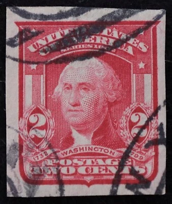 U.S. Used Stamp Scott #320 2c Washington Imperf. XF. Face-Free Cancel. A Gem! - Image 1 of 2