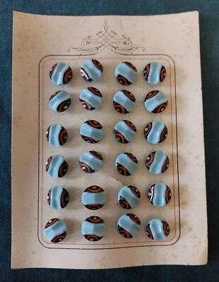 Antique Buttons On Carton Ceramic 12 MM Early 20th - Image 1 of 3
