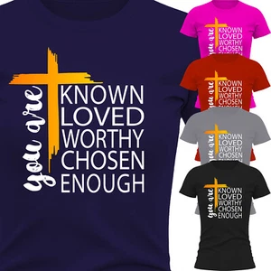 Jesus Cross Religious Women T-Shirt USA Christian Faith Love New Gift Tee S-3XL - Picture 1 of 12