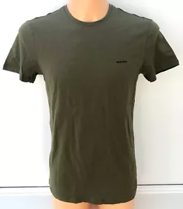 DIESEL Khaki 100% Cotton Round Neck Diesel Logo T-Shirt Top Tee Size S BNWOT - Bild 1 von 2