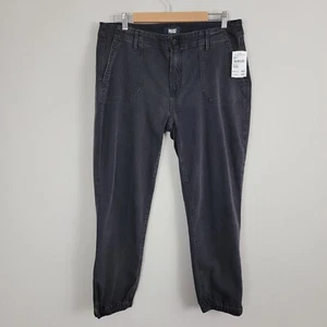 Paige Mayslie Jogger Jeans Womens 32 Black Denim Flat Front Pockets Tapered Leg - Bild 1 von 12