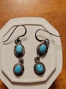 Turquoise Dangle Earrings - Picture 1 of 2
