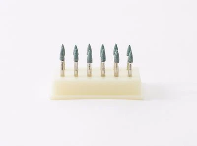 Pulido abrasivo dental acabado piedras montadas puntos verde RA llama paquete de 12 Foto 1 de 2