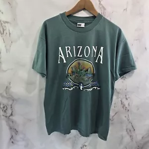 Vintage T Shirt Mens Large 90s Arizona Southwestern Cactus Wolf Single Stitch - Picture 1 of 11