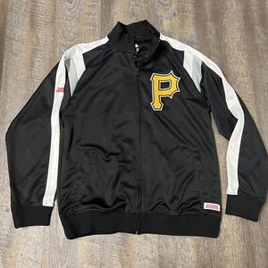 Pittsburgh Pirates Jacket Adult Medium Black full zip big Logo MLB Stitches - Picture 1 of 8