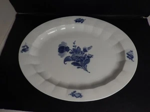 Vintage Royal Copenhagen Blue Flower 16" Angular Ribbed Oval Serving Platter - Picture 1 of 4