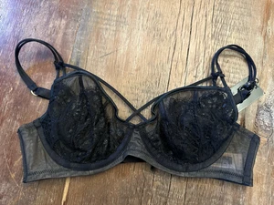 Dita Von Teese Maestra Schwarz Balconette BH Ungepolstert Bügel Gr. 34C Neu mit Etikett - Bild 1 von 13