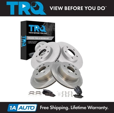 Kit de pastilhas de freio e rotor TRQ de cerâmica compatível com Nissan LEAF 2011-2014 - Imagem 1 de 4