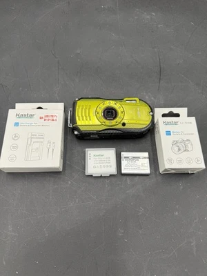 RICOH WG-4 16MP Rugged Digital Camera Lime Green Waterproof + 3 Battery &Charger - Image 1 of 4
