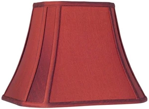 Crimson Red Cut-Corner Medium Lamp Shade 8" Top x 14" Bottom x 11" High (Spider) - Picture 1 of 5