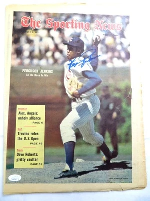 Fergie Jenkins Signed Autographed Newspaper Sporting News 1971 Cubs JSA AH03417 - Image 1 of 4