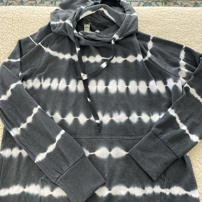 Sudadera con Capucha Green Tea Mediana Tie Dye Algodón Carbón Bolsillo Frontal Foto 1 de 4