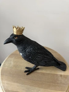 Nuevo cuervo coronado Mackenzie Childs retirado a cuadros cortesanos Halloween - Imagen 1 de 10