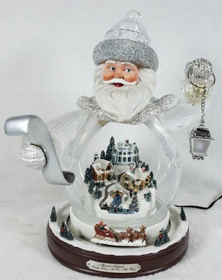 Thomas Kinkade Bradford Exchange Santa Claus está en camino 11" y trineo en funcionamiento Foto 1 de 4