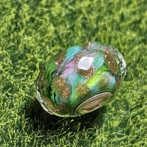Trollbeads Golden Canopy Glitter Dots Event Faceted Unique HTF Rare - Picture 1 of 5