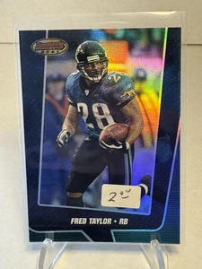 2005 Bowman's Best Blue /1399 Fred Taylor #38 SP Rare Jaguars - Bild 1 von 2