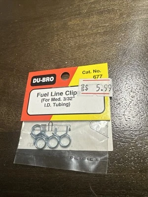 DuBro 677 Medium 3/32 ID Nitro / Gas Silicon / Tygon Fuel Line Clips (4) DUB677 - Image 1 of 2