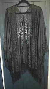 Next black lace fringed kimono. Medium/Large (fits 14-22) Beach/festival/holiday - Picture 1 of 1