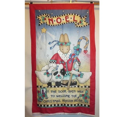 Vintage Daisy Kingdom Christmas Door Hanging Fabric Panel Nina Misprint - Image 1 of 4