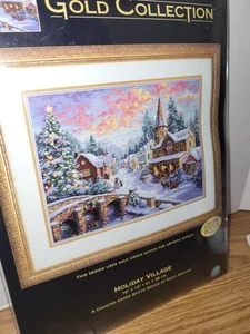 Dimensions Gold Collection Holiday Village Counted Cross Stitch Kit-16"X12" - Picture 1 of 5