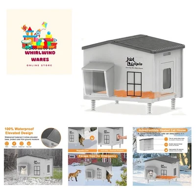 Extra Large Heated Cat House with Insulation & Elevated Design for Outdoor Use - Image 1 of 4