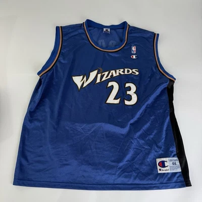 Camiseta de los Washington Wizards NBA Michael Jordan Campeón Talla Grande Azul Auténtica Foto 1 de 4