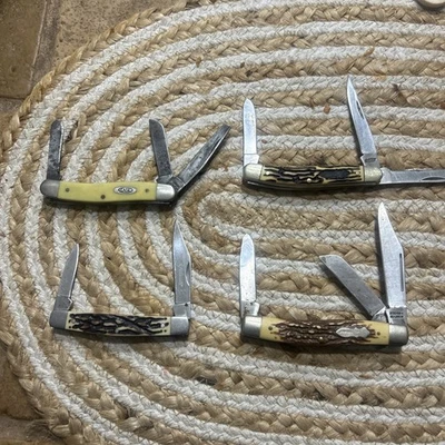 VINTAGE 4 MIXED KNIFE LOT 2 Uncle Henry  1 Callimus & 1 Case XX USA 3318 Cv - Image 1 of 4