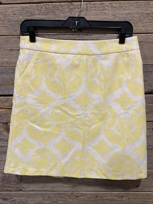 NWT The Limited Yellow & White Floral Jacquard Women A-Line Skirt Size 4 - Image 1 of 4