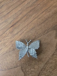 Emma Page Stamped Silver Tone Butterfly Pin Brooch Collectable Excellent - Picture 1 of 6