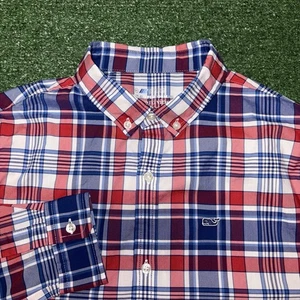 Boys Vineyard Vines OTG On The Go Shirt Long Sleeve Button Brrr Youth Large 16 - Picture 1 of 6