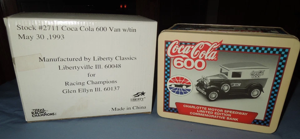 NASCAR COCA COLA 600 Van com lata 30 de maio de 1993 Racing Champions Stock #2711 - Imagem 1 de 4