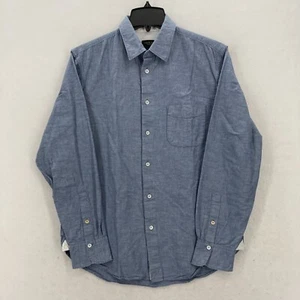 Rag & Bone Fit 3 Linen Chambray Button Up Long Sleeve Shirt Mens Medium Blue - Picture 1 of 13