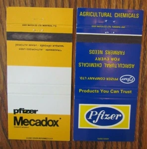 FARM IMPLEMENT: PFIZER AGRICULTURAL CHEMICALS 2 DIFF. MATCHBOOK MATCHCOVERS -F8 - Picture 1 of 1