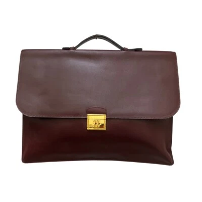 Cartier Must Line Estuche para Documentos Bolso de Negocios Maletín Cuero Burdeos Para Hombre Foto 1 de 4