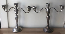 Wallace Rose Point Sterling Silver Candle Holders