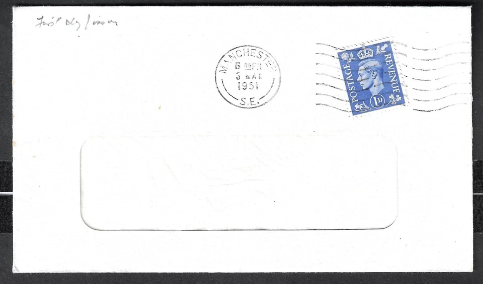 KGVI - SG 504 -1d LIGHT ULTRAMARINE - FIRST DAY OF ISSUE ON COVER - 3rd MAY 1951 - Image 1 of 1