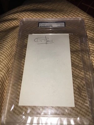 Al Davis Oakland Raiders HOFer Signed 3x6 index Card PSA DNA - Image 1 of 2