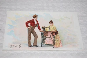 ANTIKE HANDELSKARTE SEVILLA SPANIEN 1892 SINGER MANUFACTURING CO - Bild 1 von 5