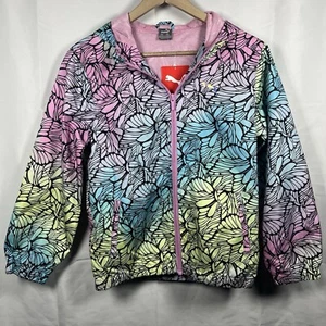 Puma lightweight jacket girls XL NEW butterfly pink colorful casual outdoor - Picture 1 of 5