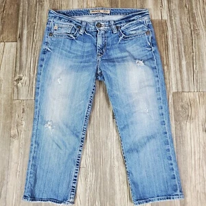Big Star Maddie Mid Rise Fit Capri donna effetto invecchiato taglia 29 crop lavaggio medio - Foto 1 di 12