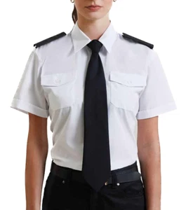 Ladies Short Sleeve Pilot Shirt Premier Easy Care Blouse - Picture 1 of 5