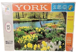 Vintage Puzzle 1963 Milton Bradley York Sunny Garden 1500 Pieces 31" x 24" - Picture 1 of 7