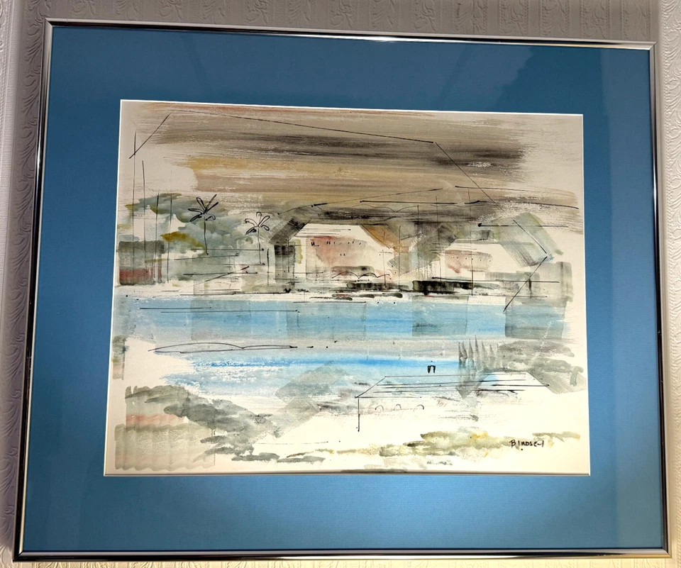 Original Alfred Birdsey Watercolor Signed Bermuda Scene markystore - Image 1 of 4