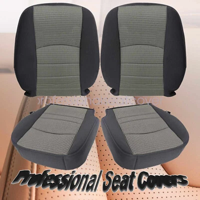 For 2009-2012 Dodge Ram 1500 2500 3500 Driver Passenger Cloth Seat Cover Gray - Image 1 of 4
